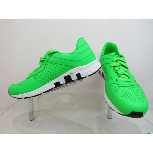 NIB GUCCI NEON GREEN LEATHER 369088 IPANEMA LOGO RUNNING SNEAKERS 7 US 8 main image 14